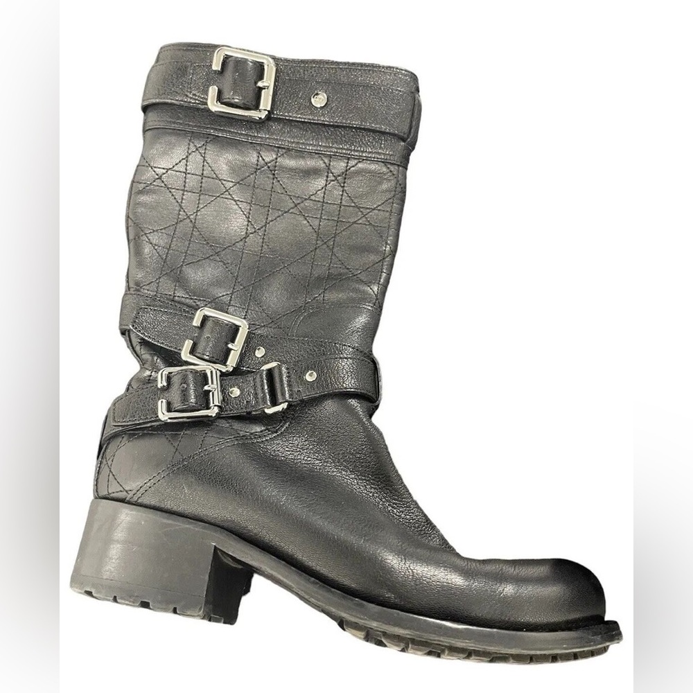 Stunning CHRISTIAN DIOR leather moto boots 🖤😍 - Picture 4 of 10